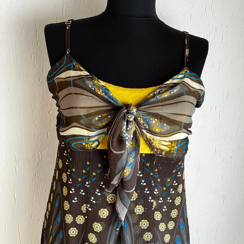 Lange nette jurk van Steps mt s, Kleding | Dames, Jurken, Gedragen, Maat 38/40 (M), Bruin, Onder de knie, Ophalen of Verzenden