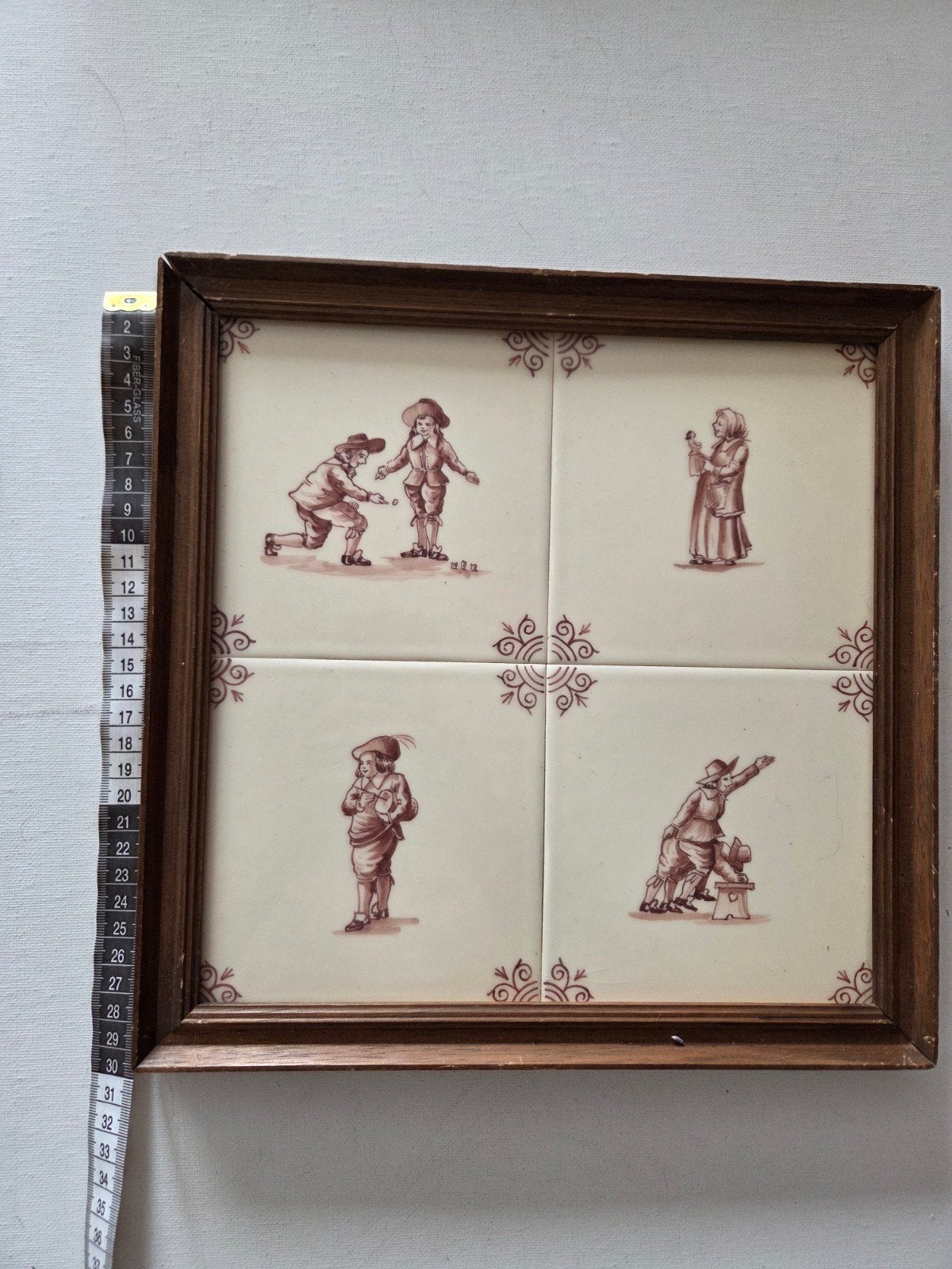 Antiek tegeltableau met Hollandse taferelen, Ophalen of Verzenden