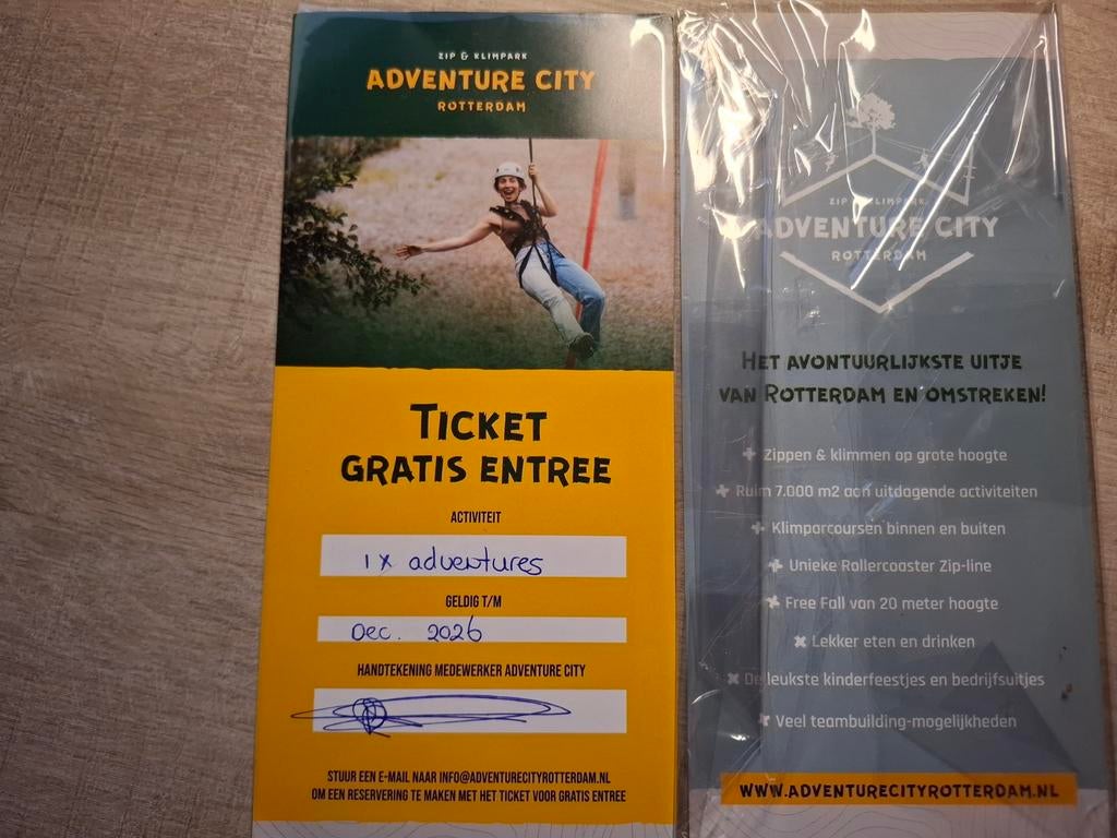 Cadeaubon adventure city Rotterdam, Tickets en Kaartjes, Eén persoon, Cadeaubon