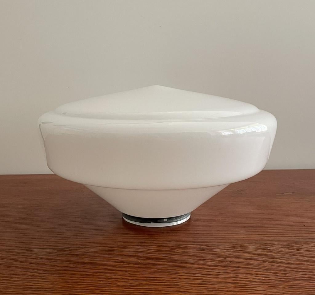 Opaline "Schoolhouse" Phililite vintage lampenkap 1930, Antiek en Kunst, Antiek | Lampen, Ophalen of Verzenden