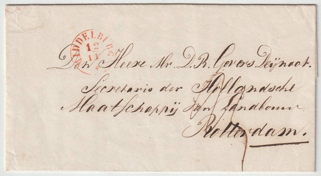 Voor Philatelie brief 1848. Middelburg-Rotterdam., Ophalen of Verzenden, Overige typen