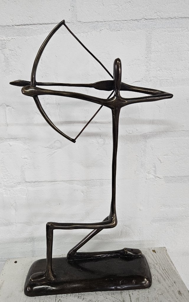 BOOGSCHUTTER / bronzen beeld, Ophalen of Verzenden, Handgemaakt, Brons, Beeld