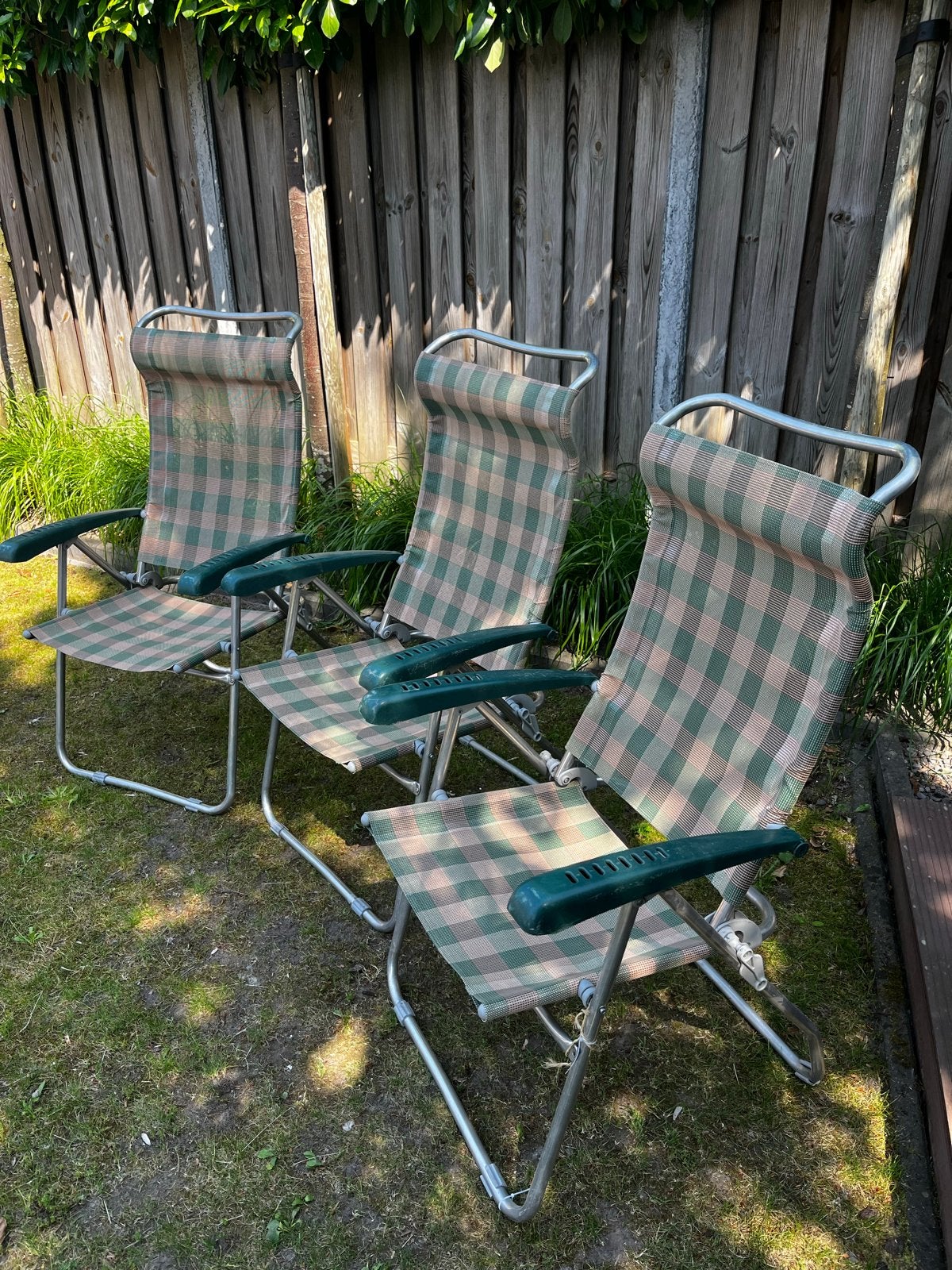 Dukdalf Campingstoelen (5 stuks) met verstelbare tafel, Caravans en Kamperen, Kampeermeubelen, Ophalen, Gebruikt, Campingstoel