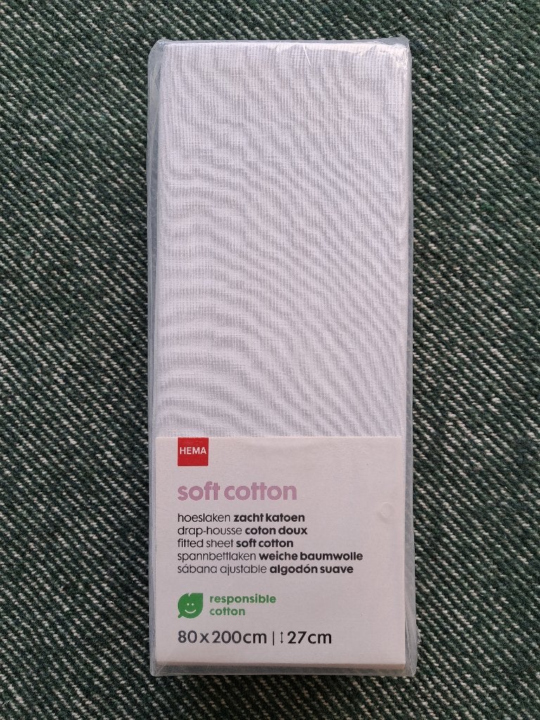 Wit hoeslaken Hema zacht katoen 80 x 200 cm NIEUW, Eenpersoons, Katoen, Nieuw, Ophalen of Verzenden