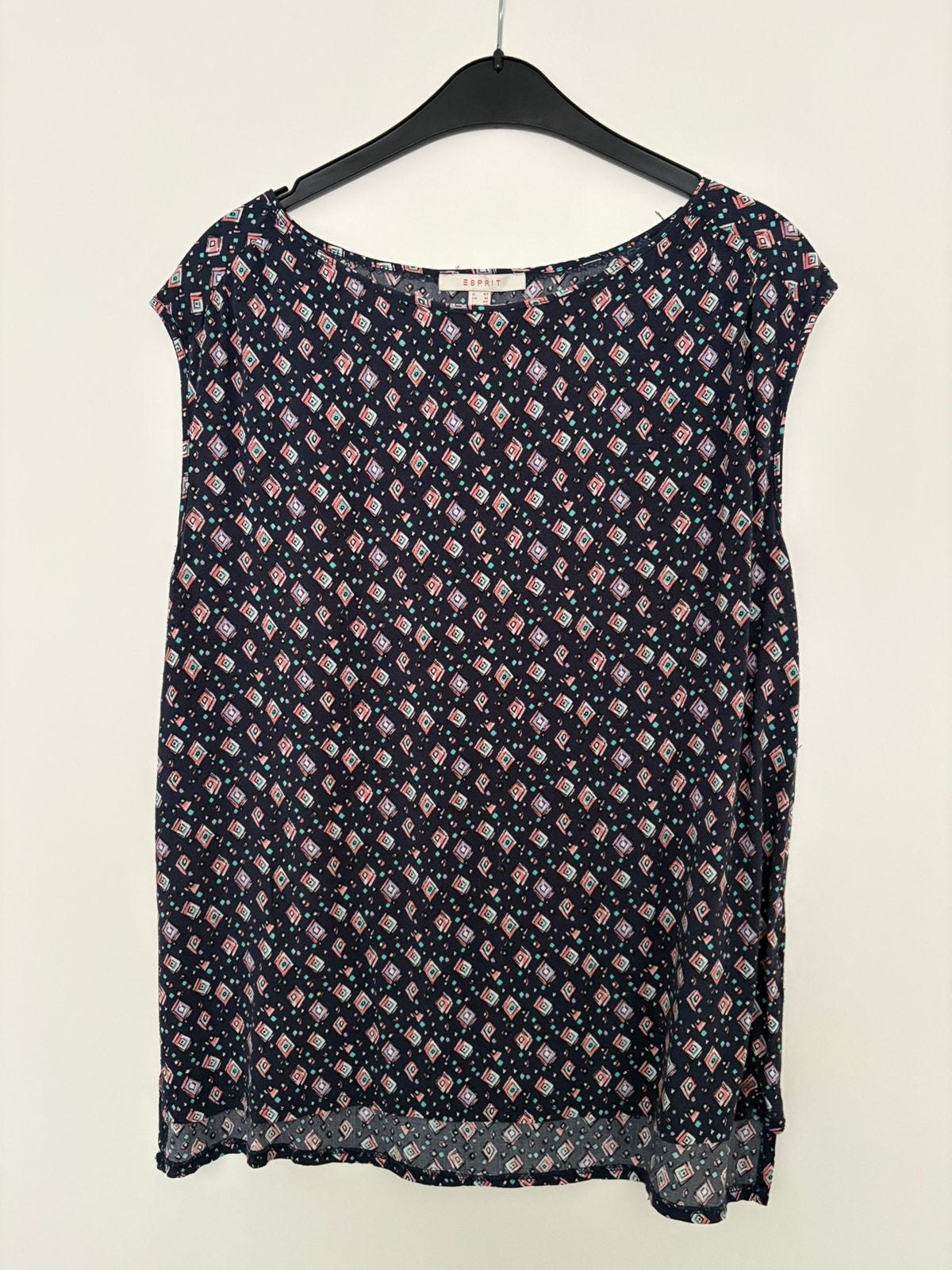 Top/blouse met gekleurde figuren mt 42 Esprit, Blauw, Maat 42/44 (L), Ophalen of Verzenden, Zo goed als nieuw
