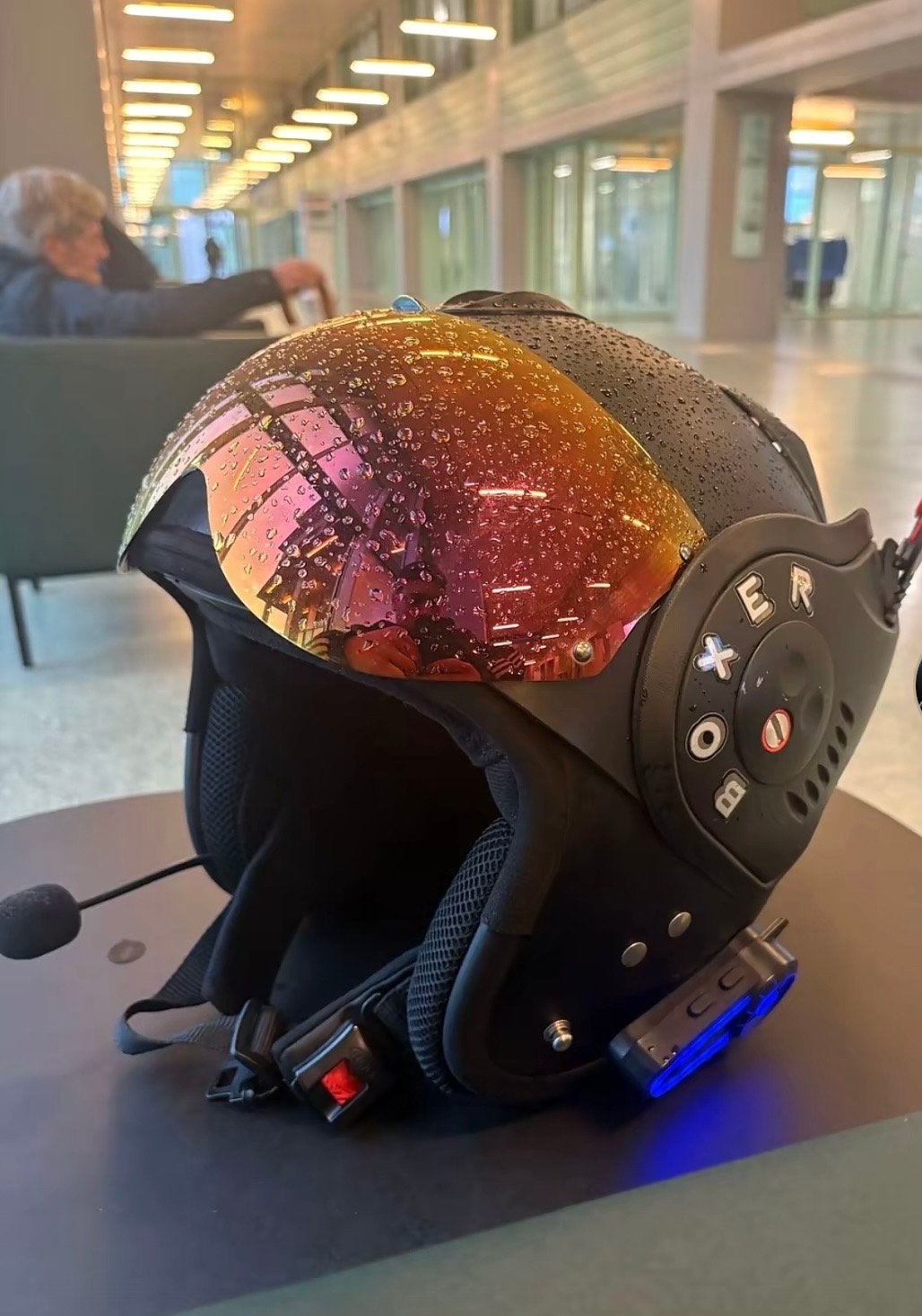 Boxer Bobber motorhelm met intercom en spiegelvizier, Ophalen of Verzenden, Tweedehands, Heren, Overige typen