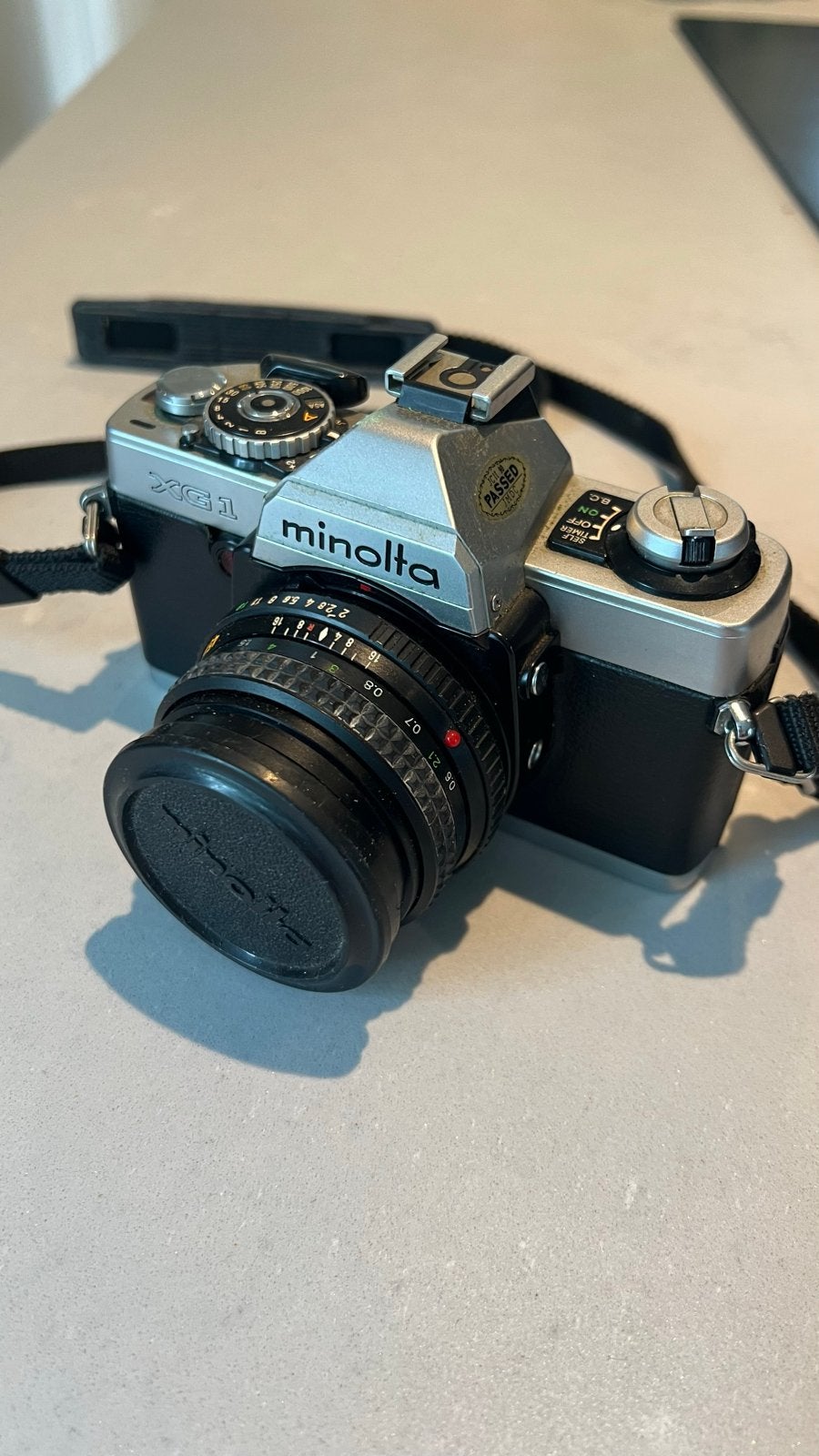 Minolta XG1 Spiegelreflexcamera met MD Rokkor 45mm f/2 lens, Ophalen of Verzenden, Gebruikt, Spiegelreflex, Minolta