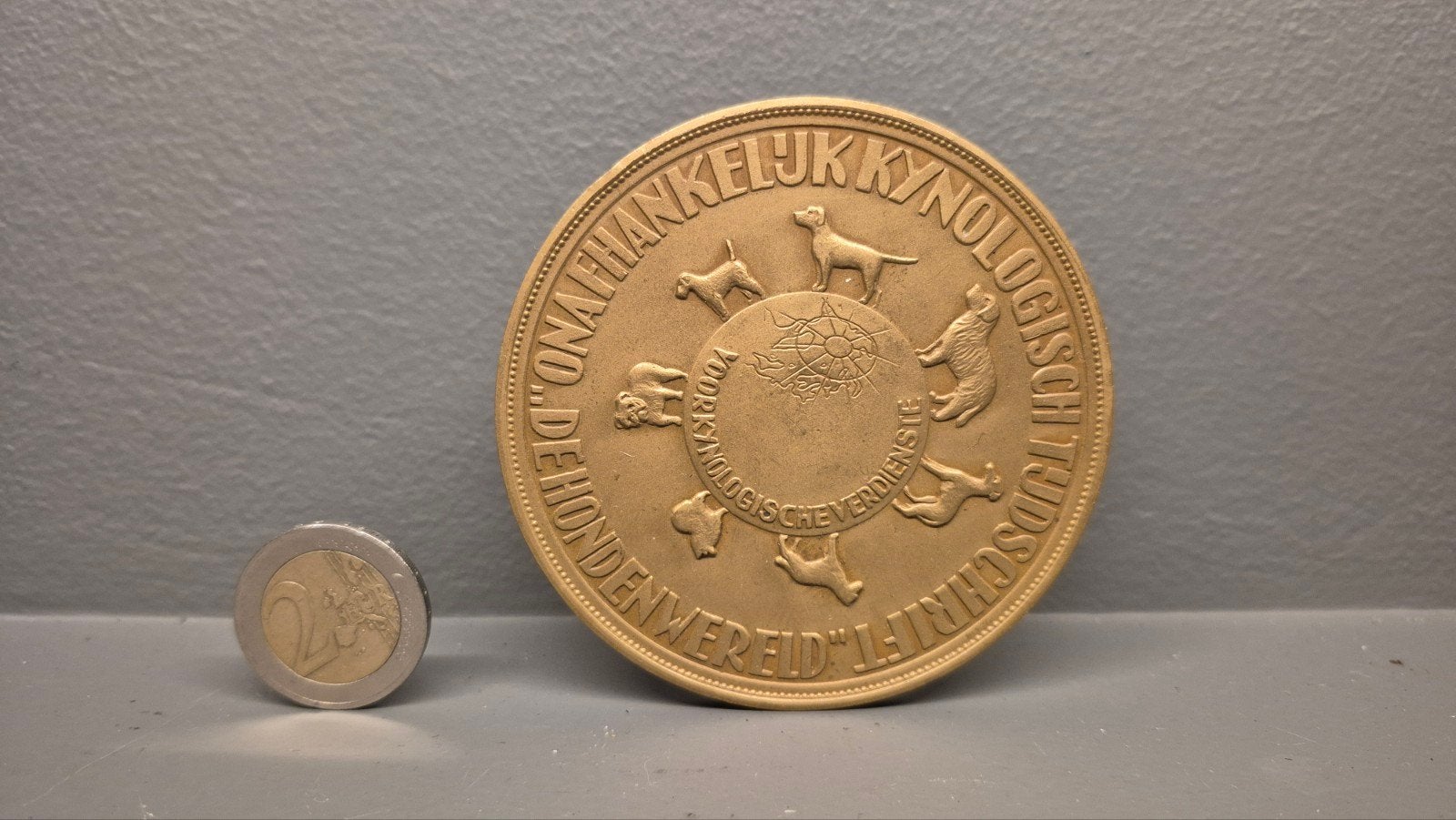 Grote bronzen penning 'De Hondenvriend', Ophalen of Verzenden