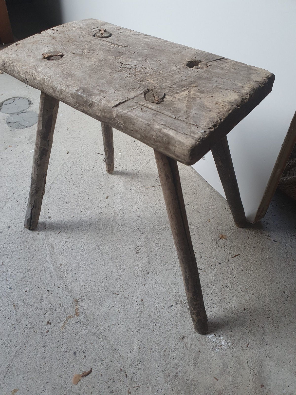 Oud houten kruk/bankje, Ophalen of Verzenden, Hout