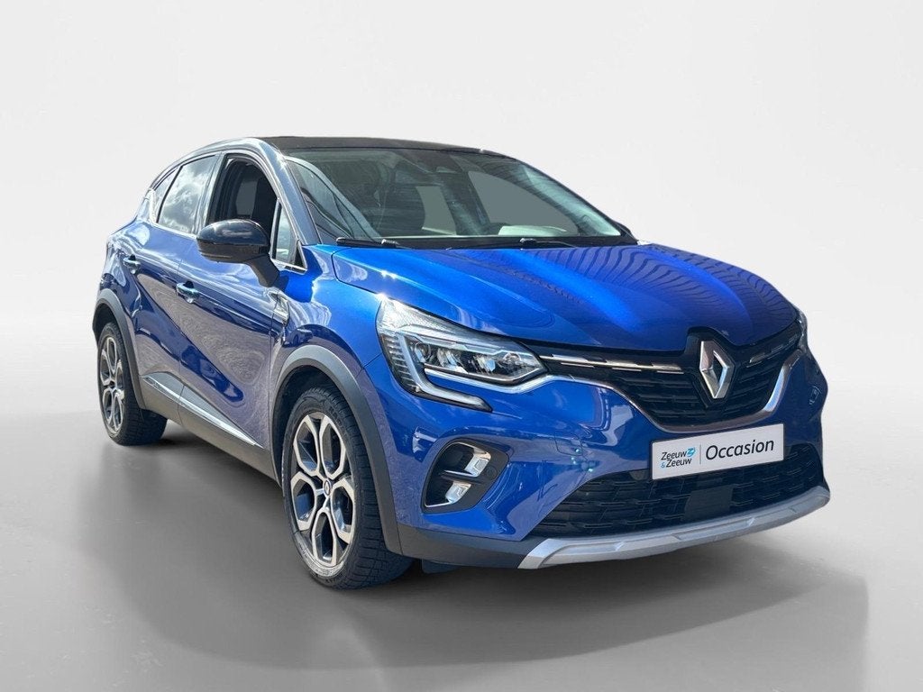 Renault Captur 1.6 E-Tech plug-in hybrid 160 techno | Apple, Auto's, Renault, 12 maanden, Gebruikt, Blauw, Leder en Stof