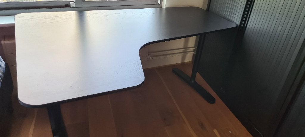 Modern zwart hoekbureau - Ideaal voor thuiskantoor, Ophalen, Zwart, 160 cm, Spaanplaat of MDF