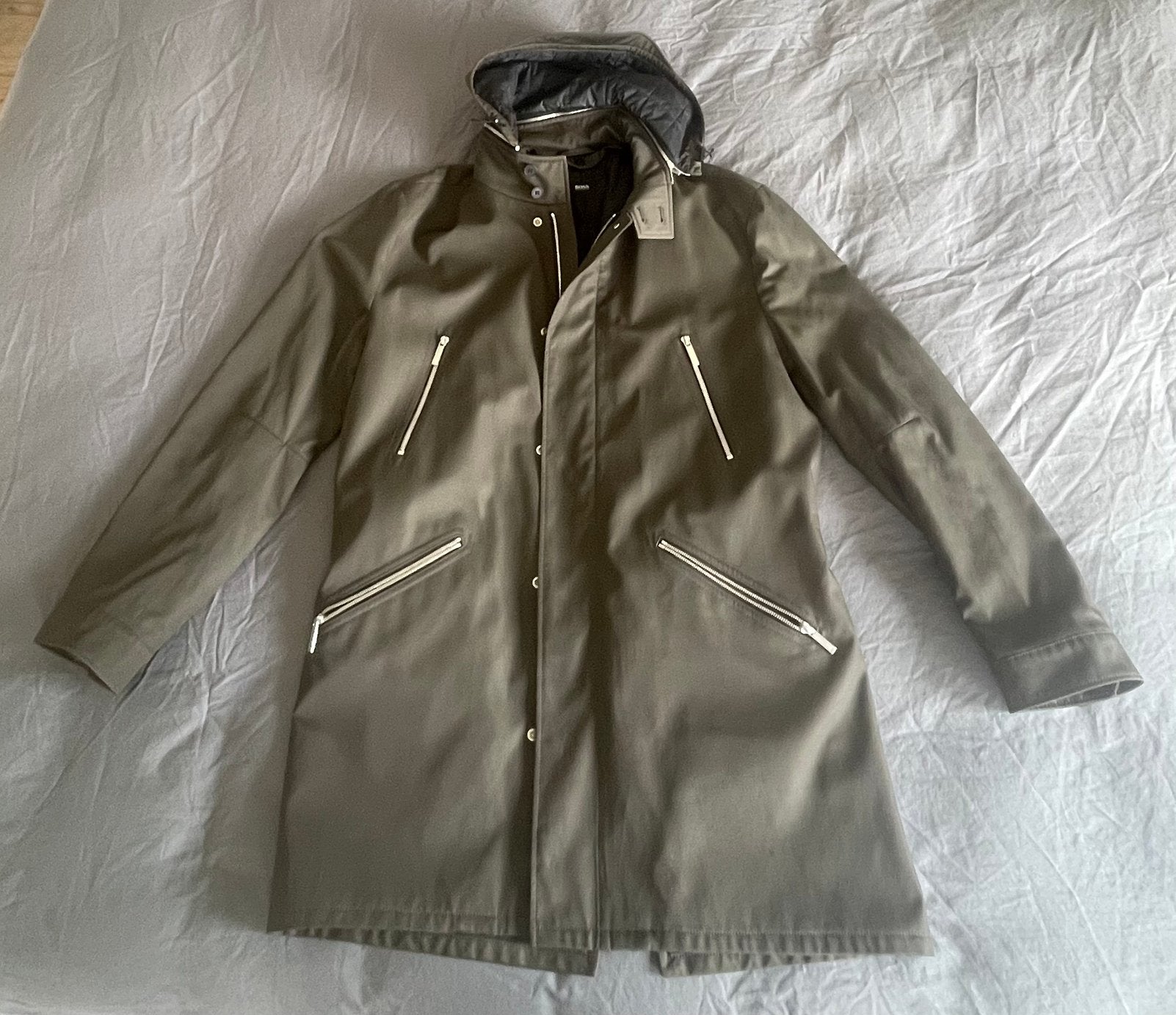 BOSS (Hugo Boss) men's water-repellent parka / raincoat, Ophalen, Zo goed als nieuw, Groen