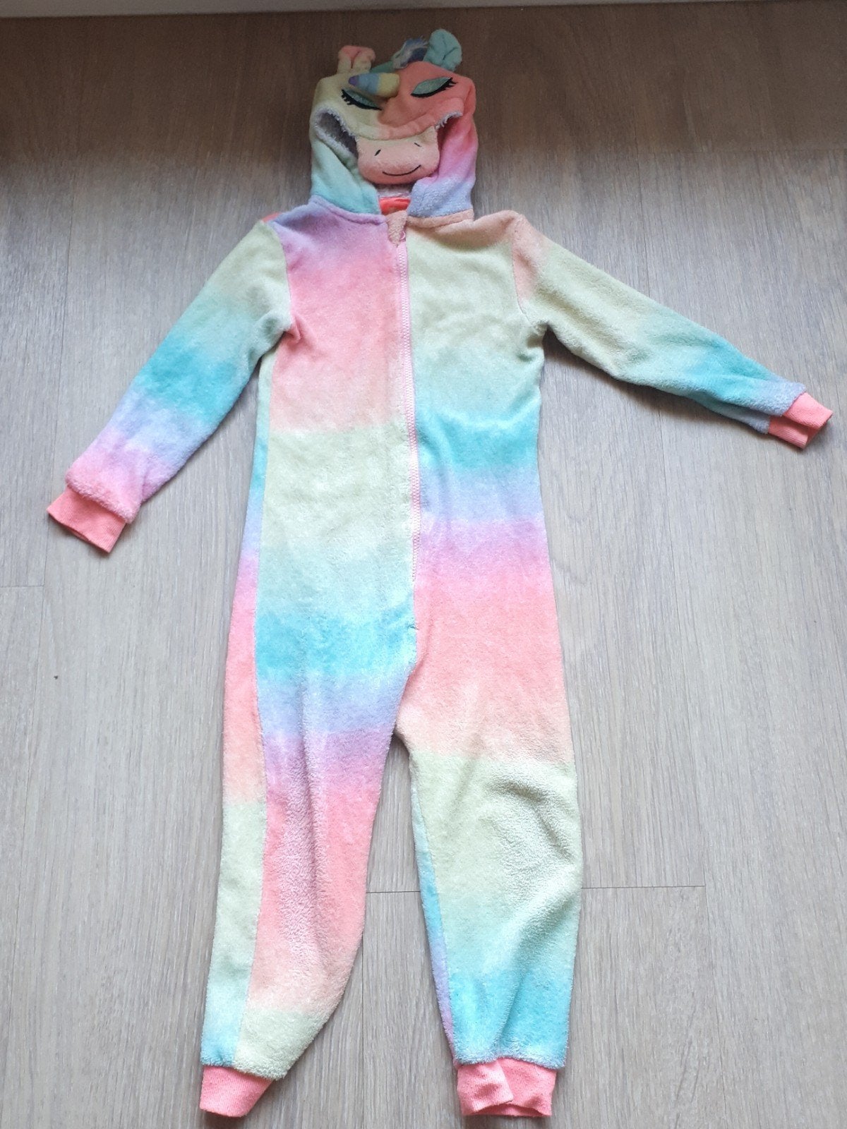 Eenhoorn Onesie Regenboog Maat 110/116, Ophalen, Nacht- of Onderkleding, Gebruikt, Meisje