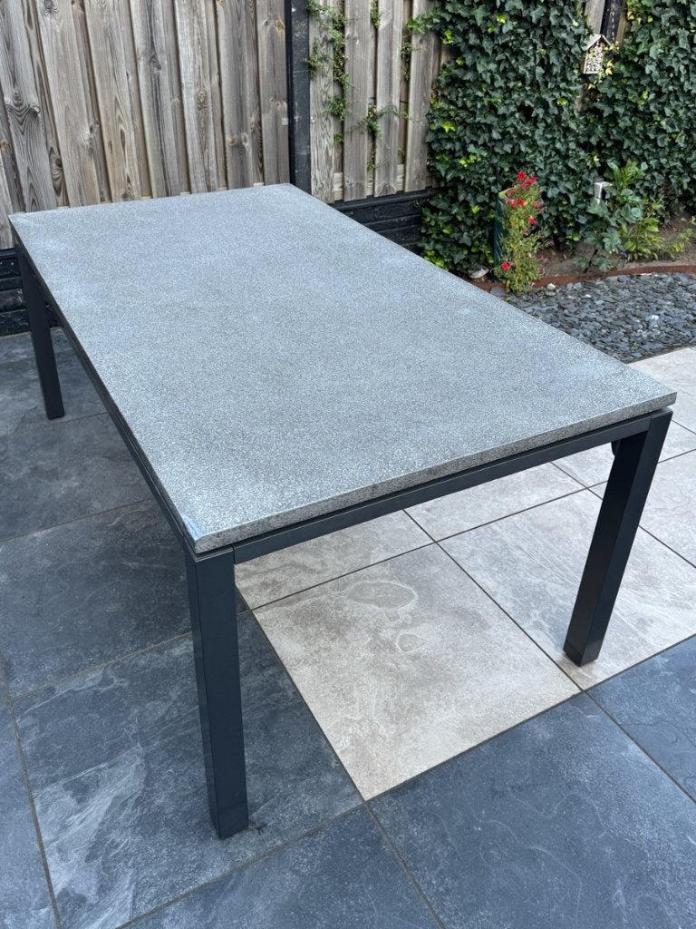 Tuintafel Bellagio Graniet look 180 x 100 x 76 cm., Ophalen, Gebruikt, Rechthoekig, Aluminium