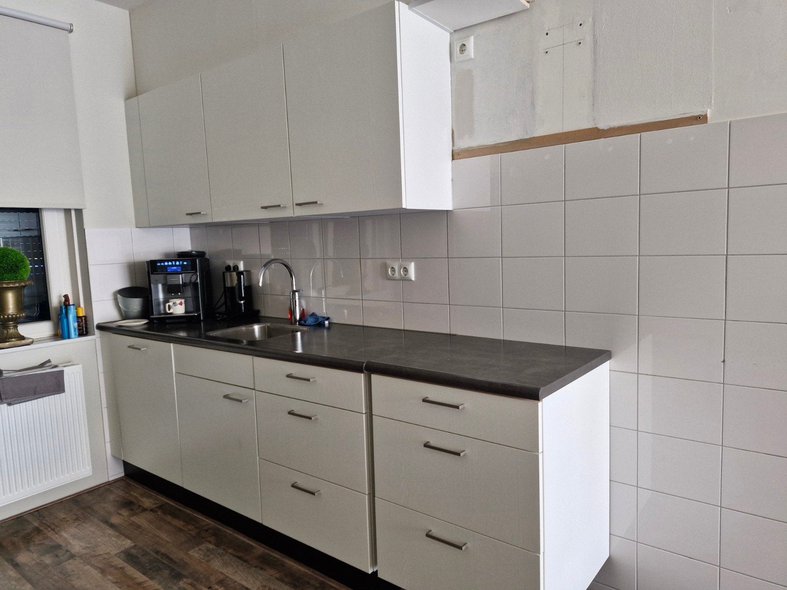 Bribus Keuken Wit Essen 240 cm met apparatuur, Huis en Inrichting, Keuken | Complete keukens, Ophalen, Gebruikt, Wit, Enkelwandige keuken