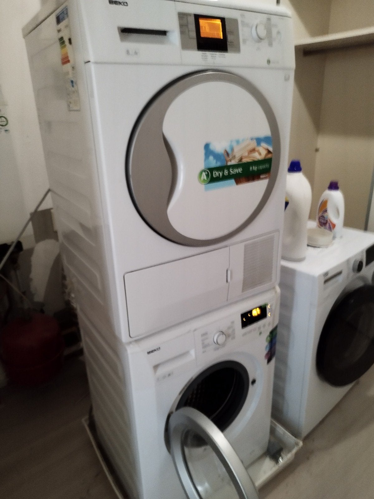 Beko Wasmachine en Droger Set - 7kg/8kg, Energiezuinig, 6 tot 8 kg, Ophalen of Verzenden, Condens, Minder dan 85 cm