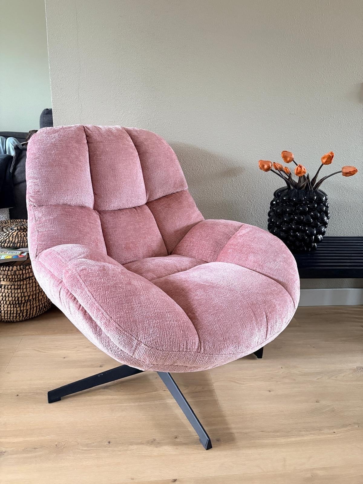 Nieuwe Home67 Fauteuil Charly Roze - Lounge Stoel NIEUW, Ophalen of Verzenden, Nieuw, Stof
