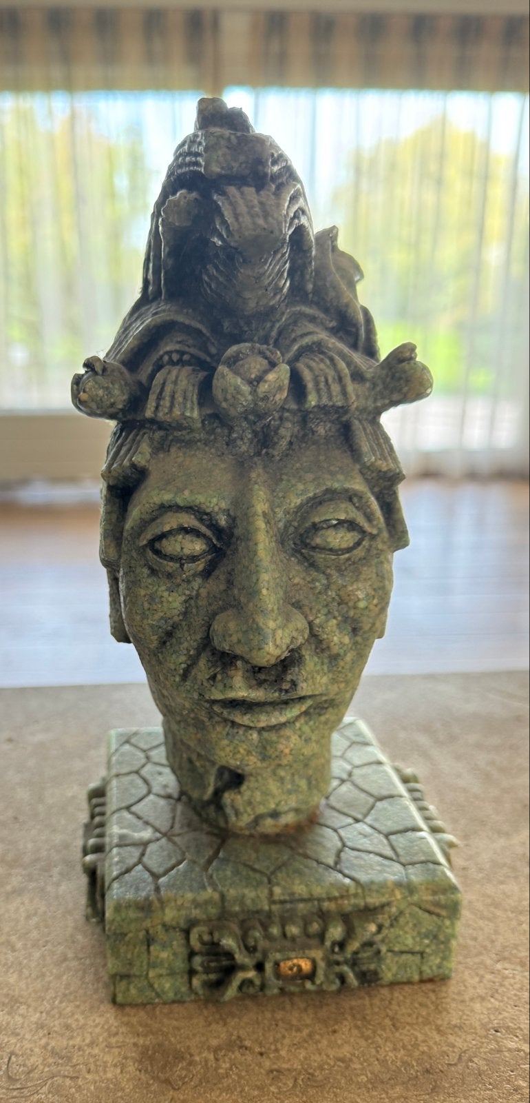 Vintage Mexicaanse Maya Buste – "Cabeza de Palenque", Ophalen of Verzenden