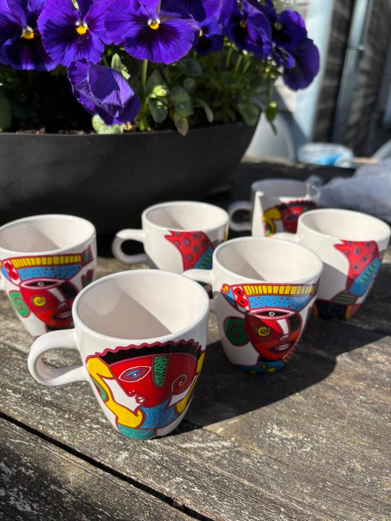 Douwe Egberts 6 mokken Briels DE, Huis en Inrichting, Verzenden, Overige stijlen, Kop(pen) en/of Schotel(s)