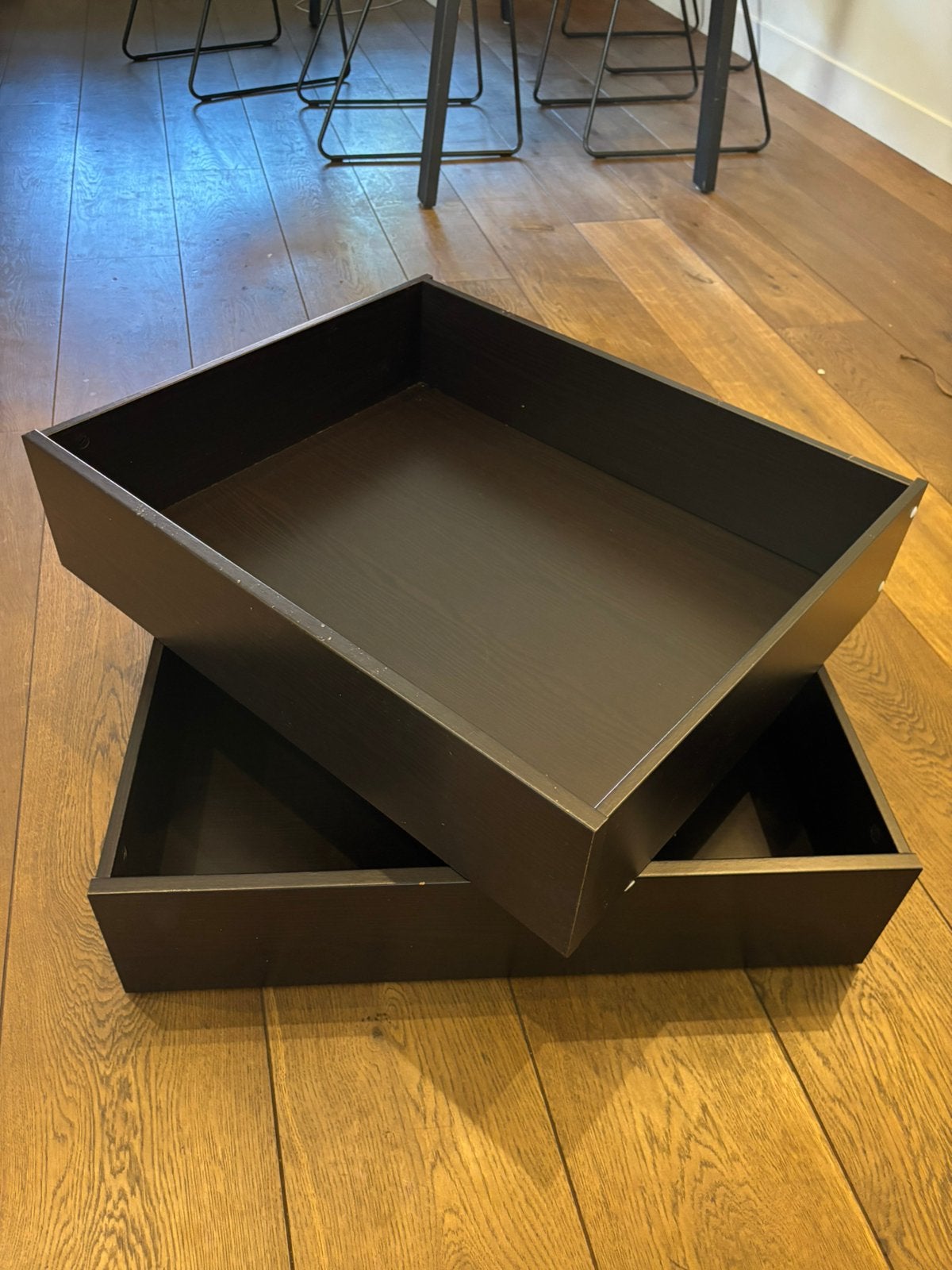 Inhoud IKEA PAX kast 75x58cm, 4 lades, Ophalen, Gebruikt, Eikenhout, 50 tot 100 cm