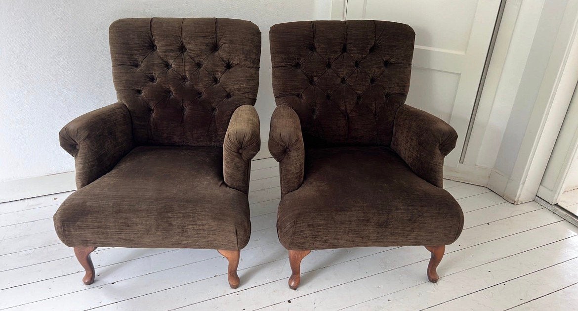 2 prachtige fauteuils Chesterfield-look, Huis en Inrichting, Ophalen, Zo goed als nieuw, 75 tot 100 cm, 50 tot 75 cm