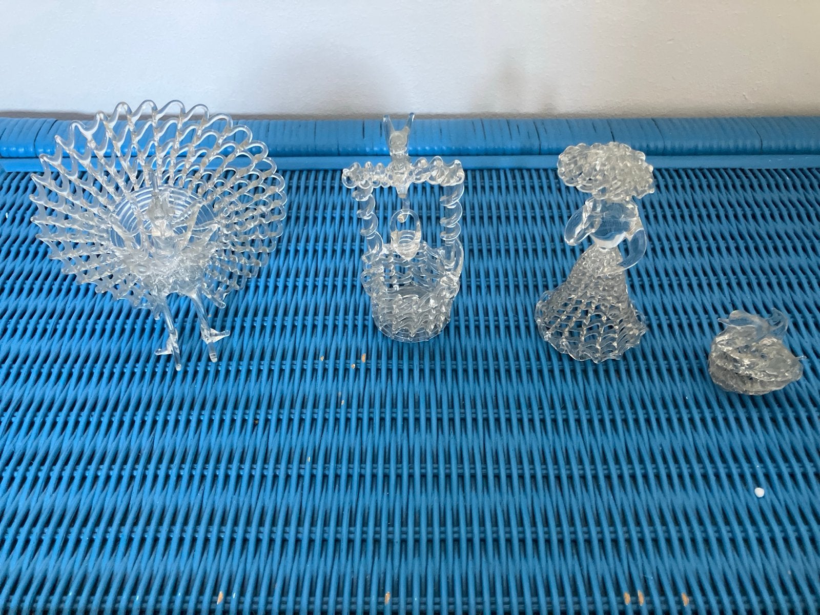 4 leuke vintage glazen beeldjes, Antiek en Kunst, Ophalen