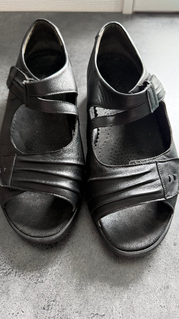 Zwarte sandalen - Durea - 7 Wijdte 41, Kleding | Dames, Schoenen, Durea, Zwart, Zo goed als nieuw, Sandalen of Muiltjes