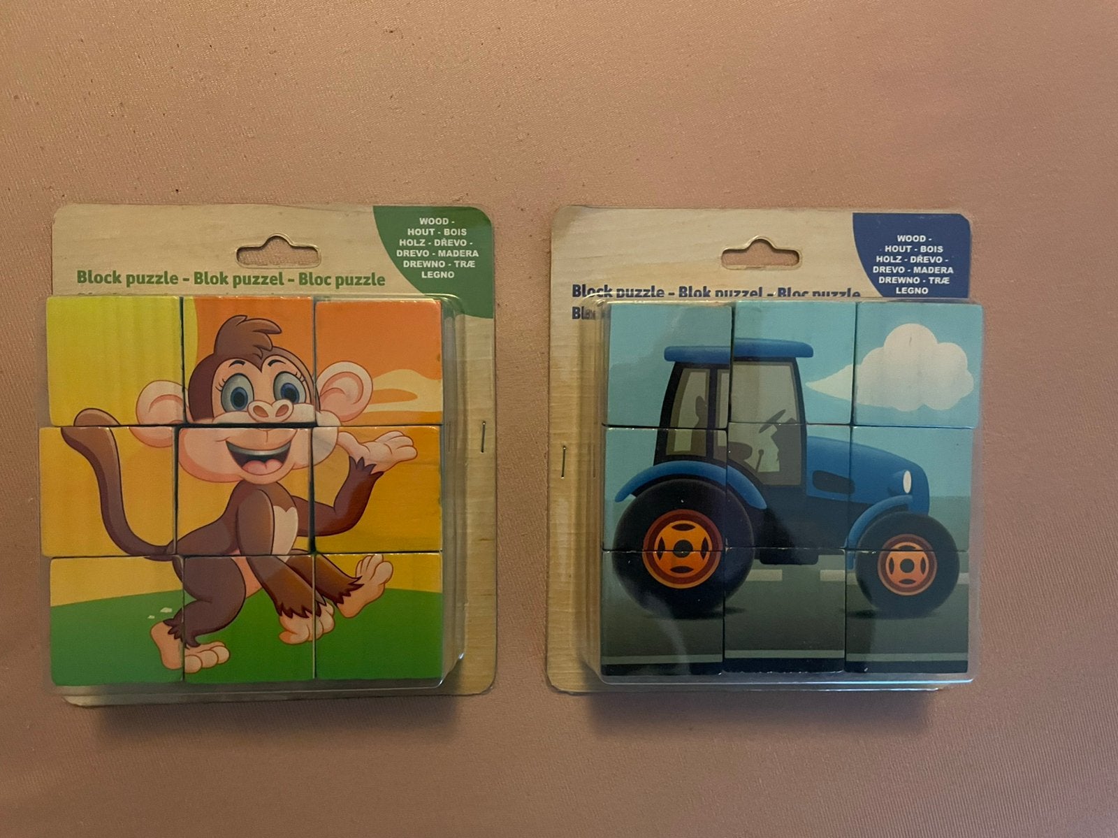 2 blokpuzzeltjes nieuw in verpakking, Nieuw, Ophalen of Verzenden, Van hout, Minder dan 10 stukjes