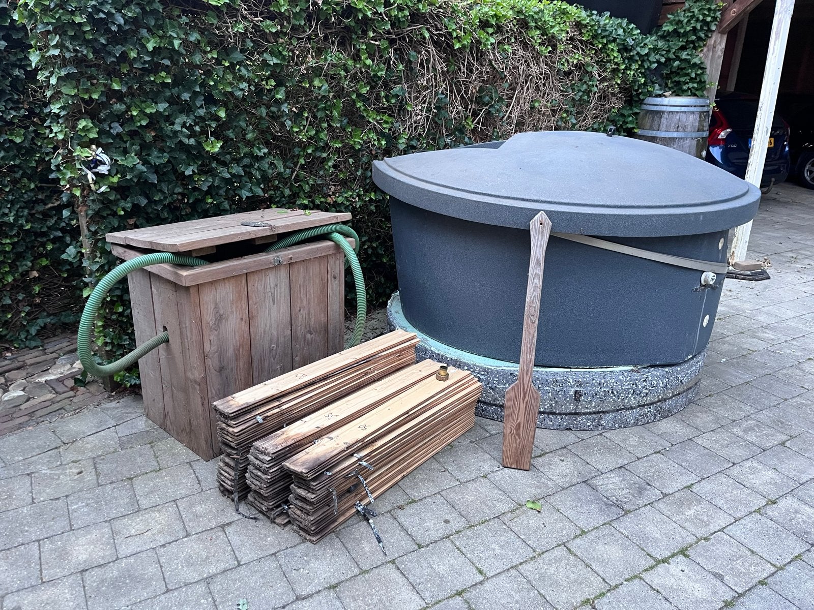 Hottub met kachel en filterpomp, Tuin en Terras, Zwembaden, Ophalen, Gebruikt, 200 tot 300 cm, Rond