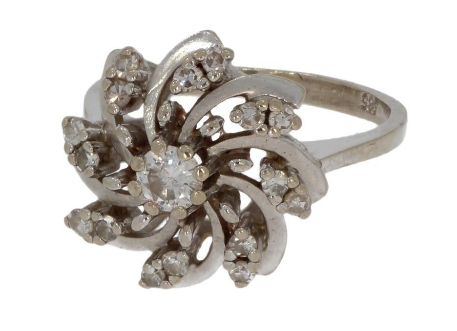 Diamanten luxe 14k gouden rozet dames ring briljant, Voordeelsieraden, Verzenden, Met edelsteen, Dame