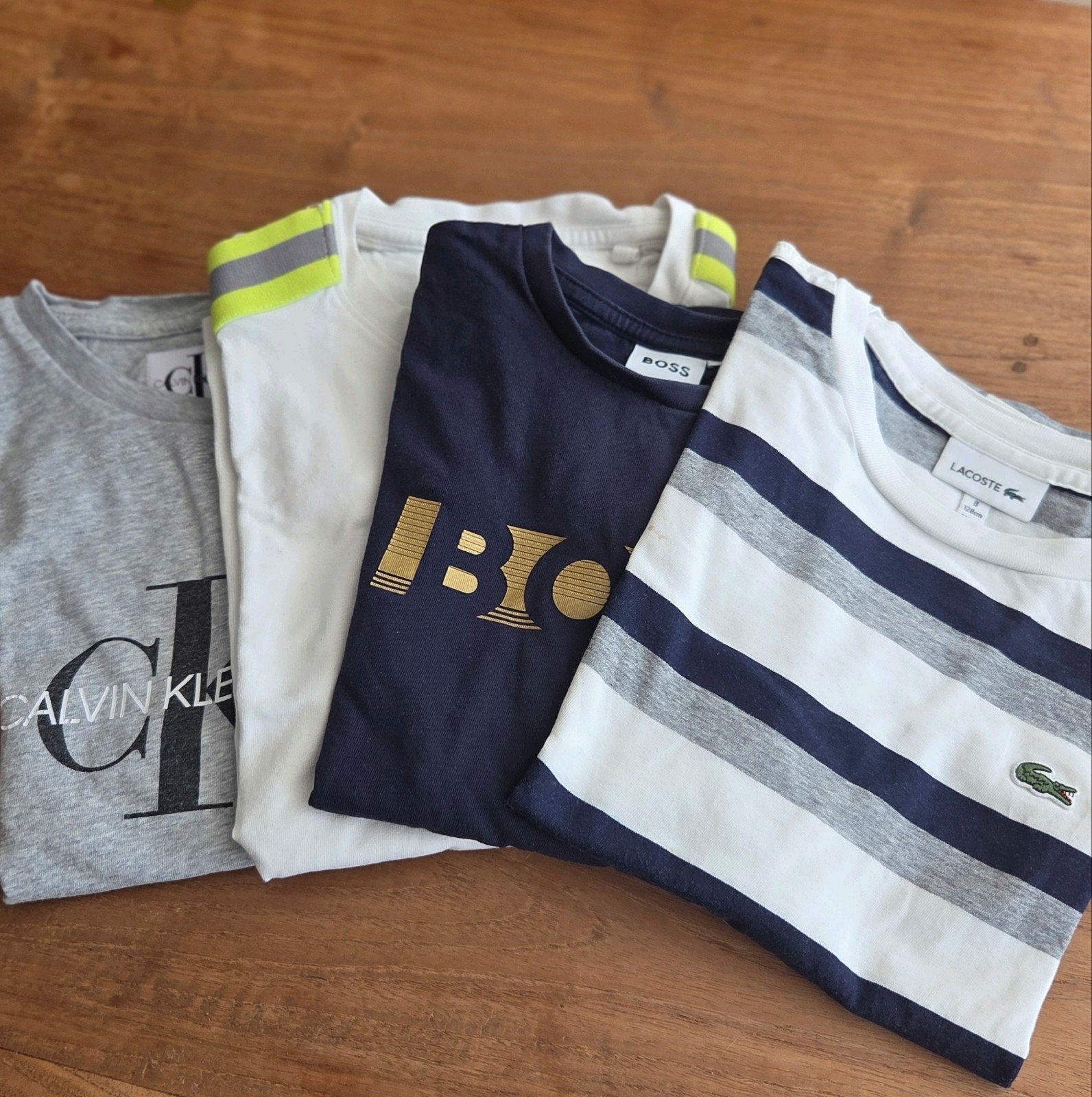 Diverse merkshirts jongens maat 128, Boss, LaCoste,, Gebruikt, Ophalen of Verzenden, Shirt of Longsleeve, Hugo Boss
