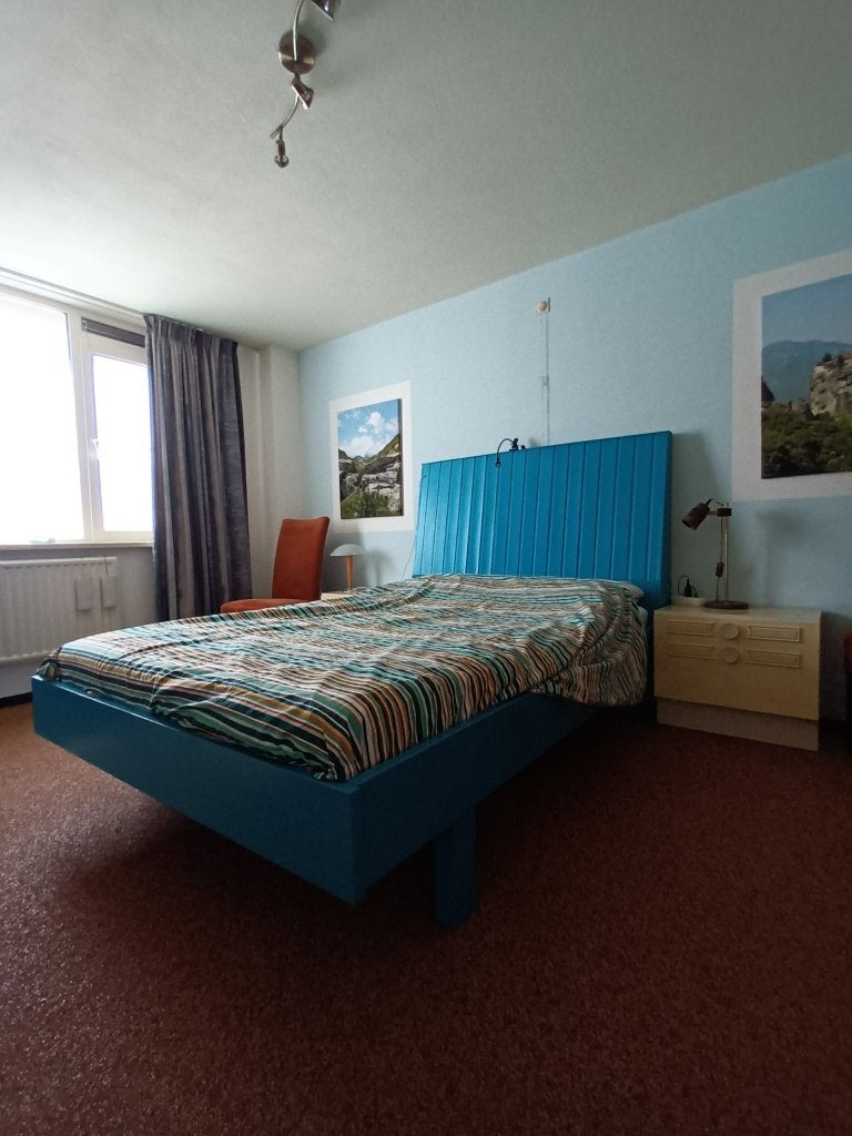 Houten ledikant, Ophalen, Gebruikt, Eenvoudig, Blauw