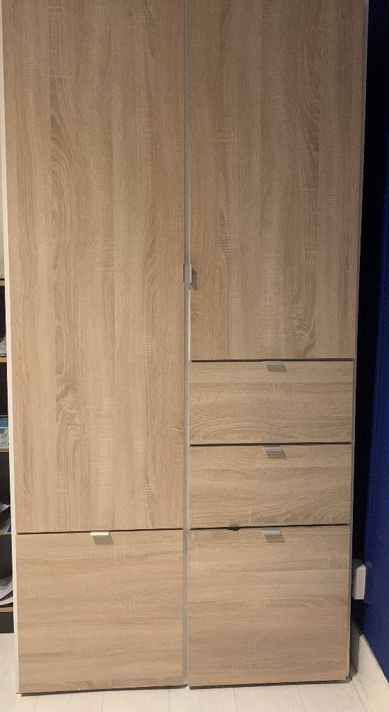 kledingkast, Gebruikt, 100 tot 150 cm, Eikenhout, 150 tot 200 cm