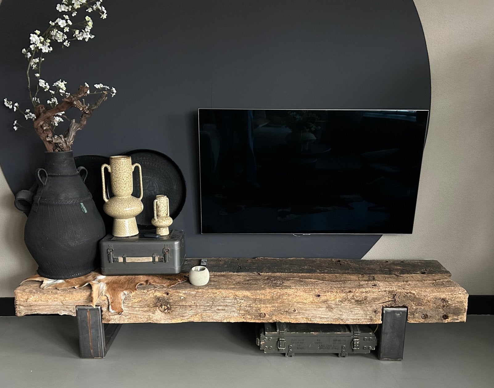 Uniek tv meubel, Ophalen, Nieuw, Minder dan 100 cm, Industrieel