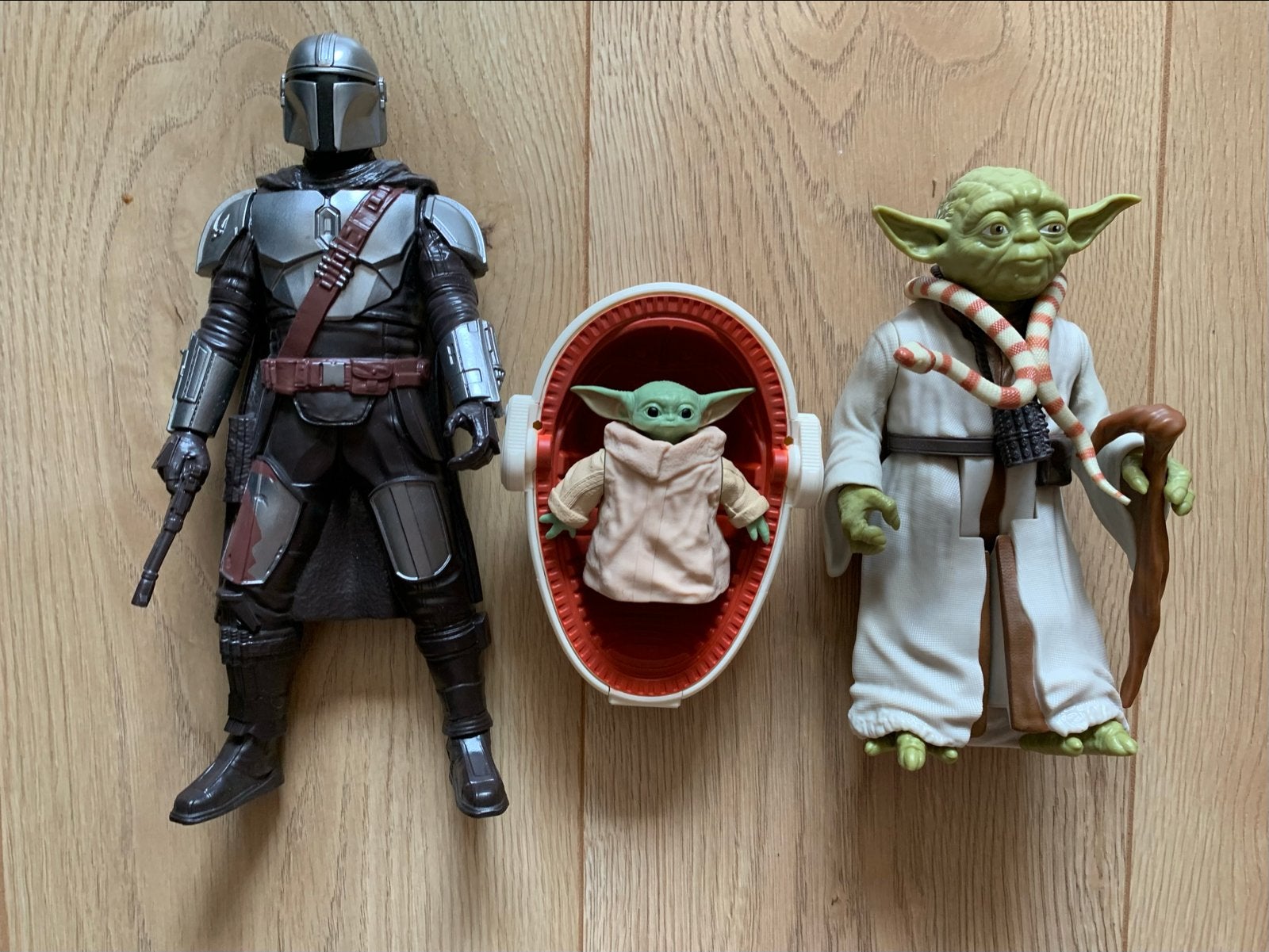 Star Wars Figuren: Mandalorian, Baby Yoda en Master Yoda, Ophalen of Verzenden, Gebruikt, Actiefiguurtje