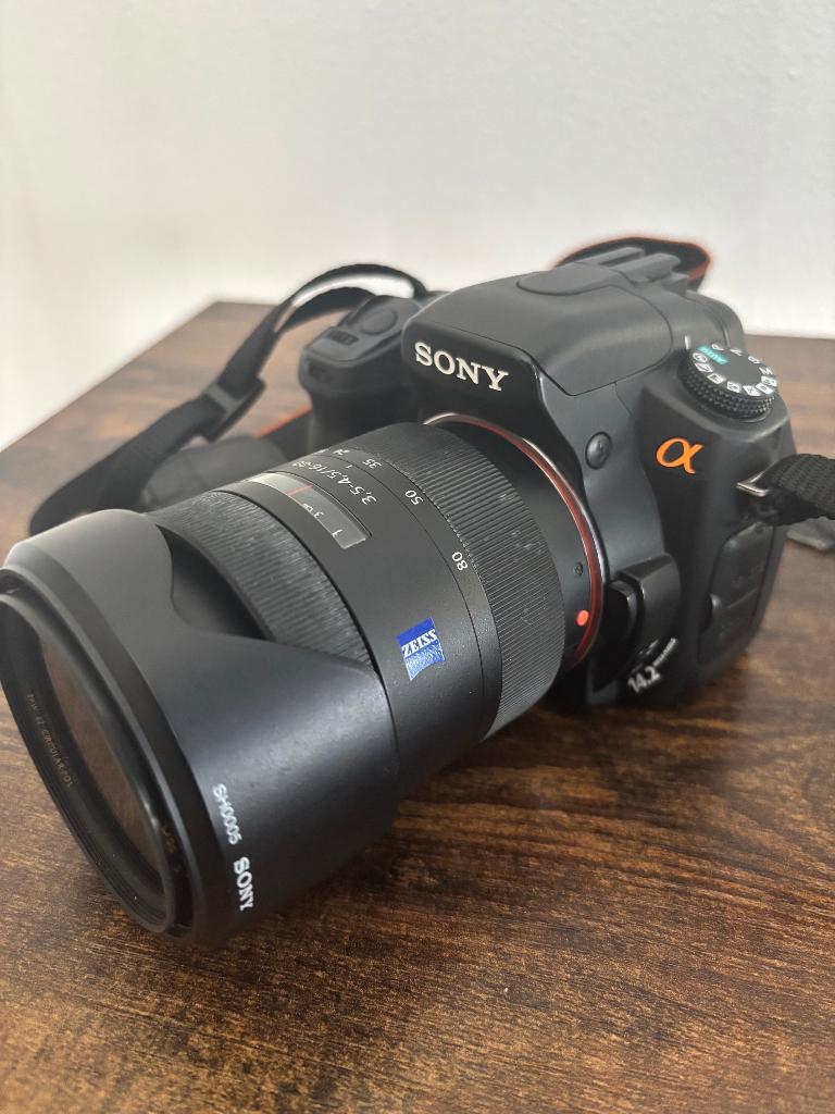 Sony Alhpa 350 spiegelreflex met Tas en flitser, Audio, Tv en Foto, Fotocamera's Digitaal, 14 Megapixel, Gebruikt, Spiegelreflex