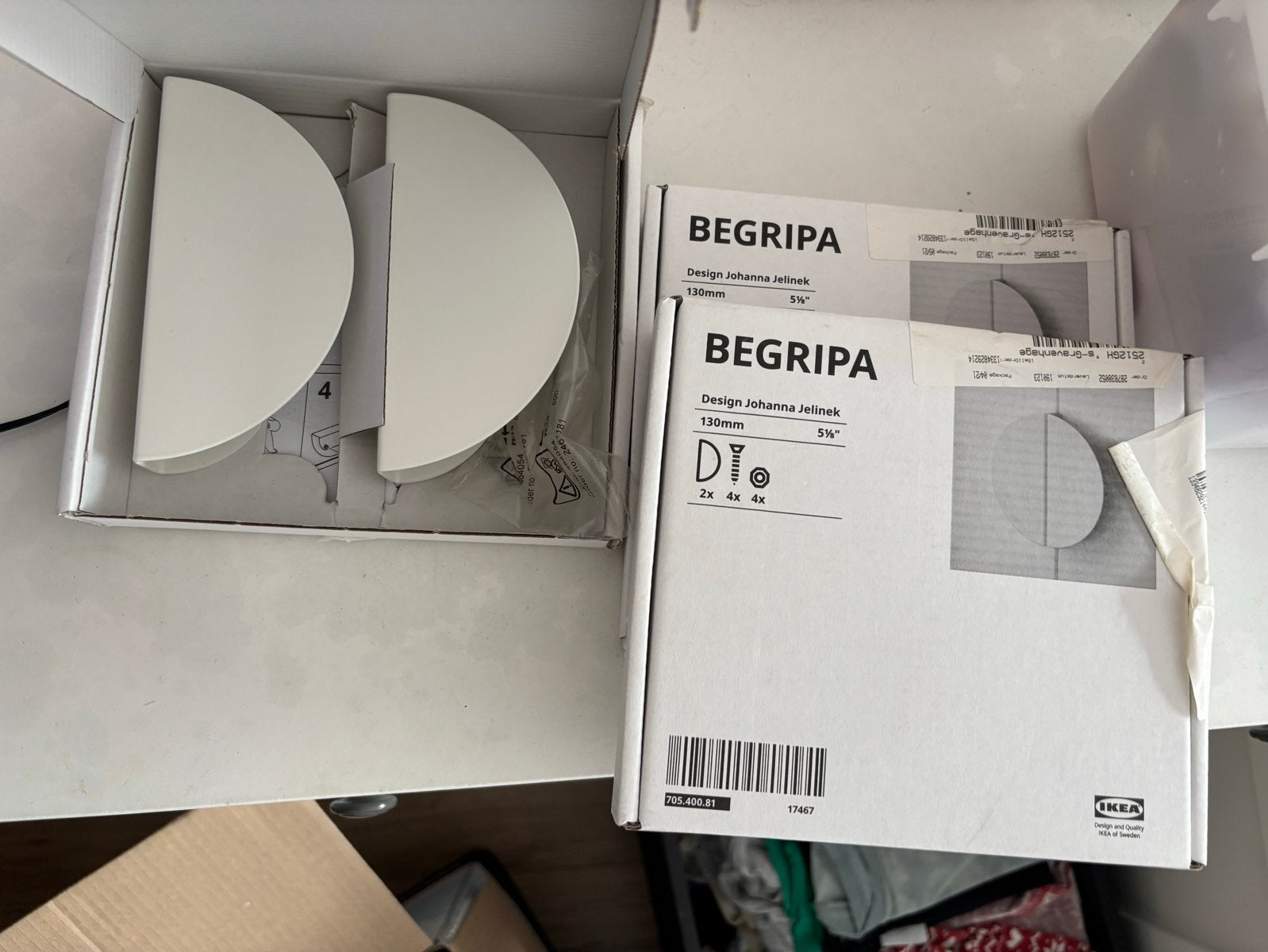 IKEA Begripa Handgreep - Wit, 130mm, Ophalen, Nieuw, Wit, Modern