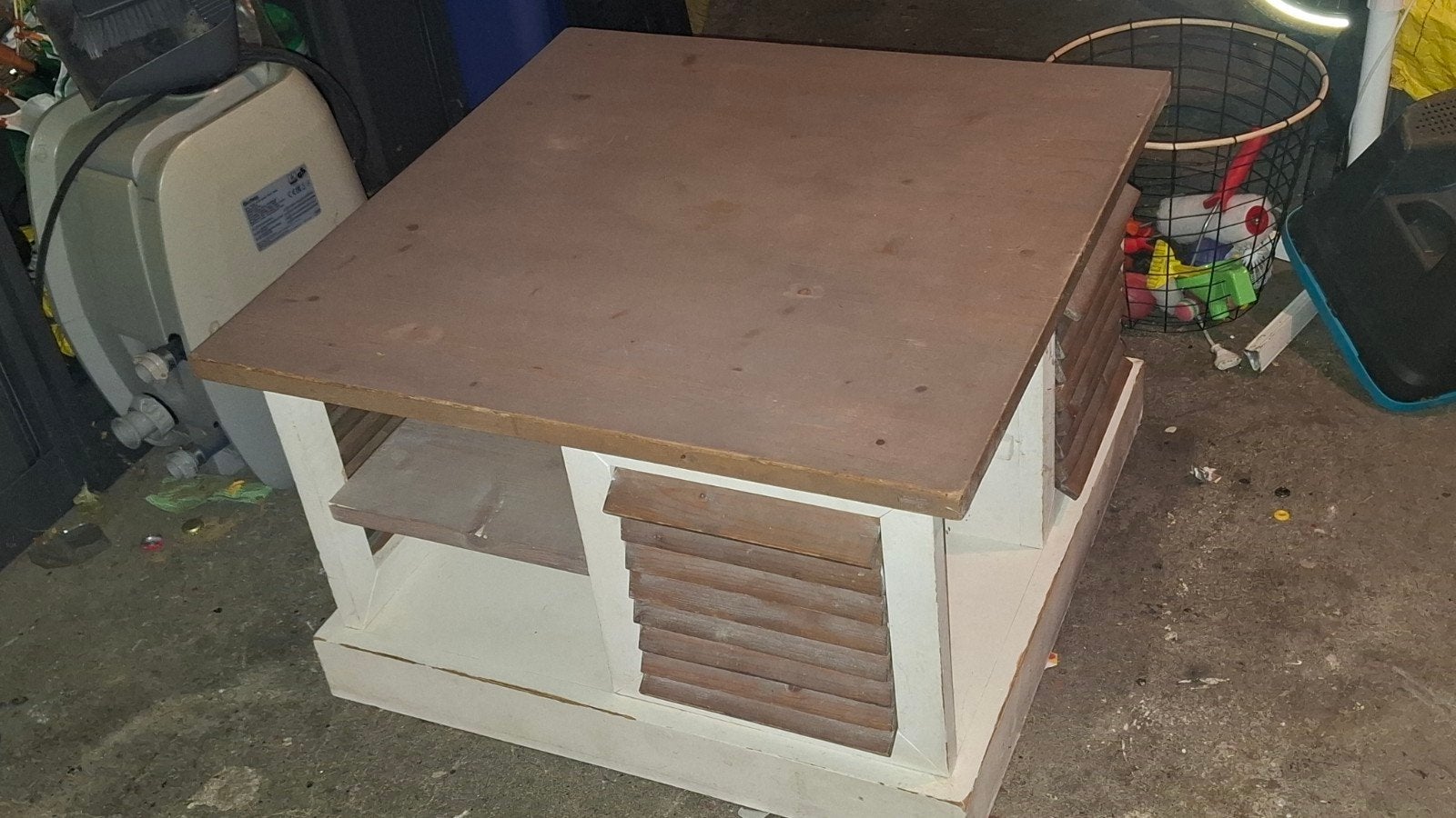 Houten salontafel 80x80cm, Ophalen, Gebruikt, 50 tot 100 cm, Vierkant