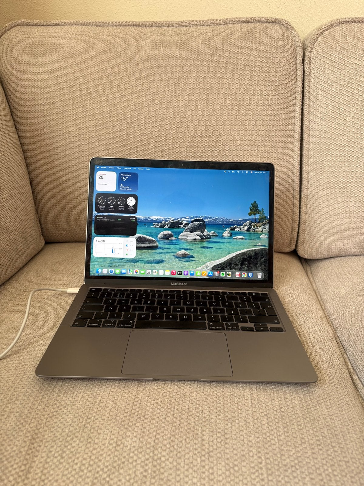 MacBook Air M1, Ophalen, 256 GB, Qwerty, 8 GB