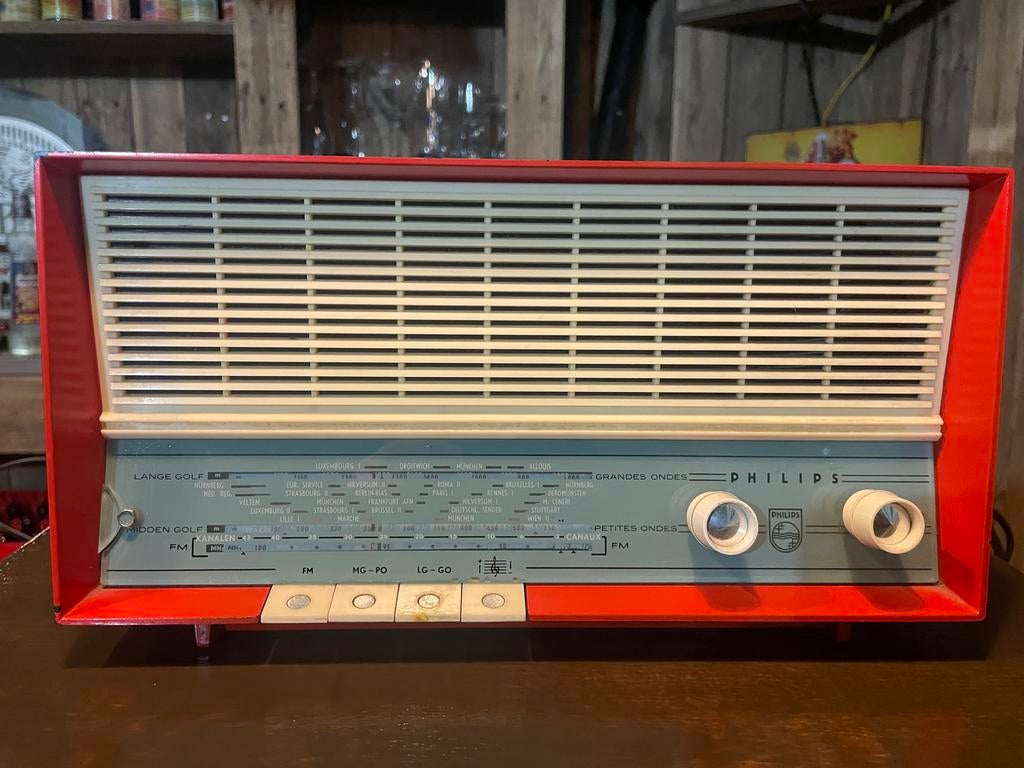 Philips buizenradio B3X92A rood, Antiek en Kunst, Ophalen of Verzenden