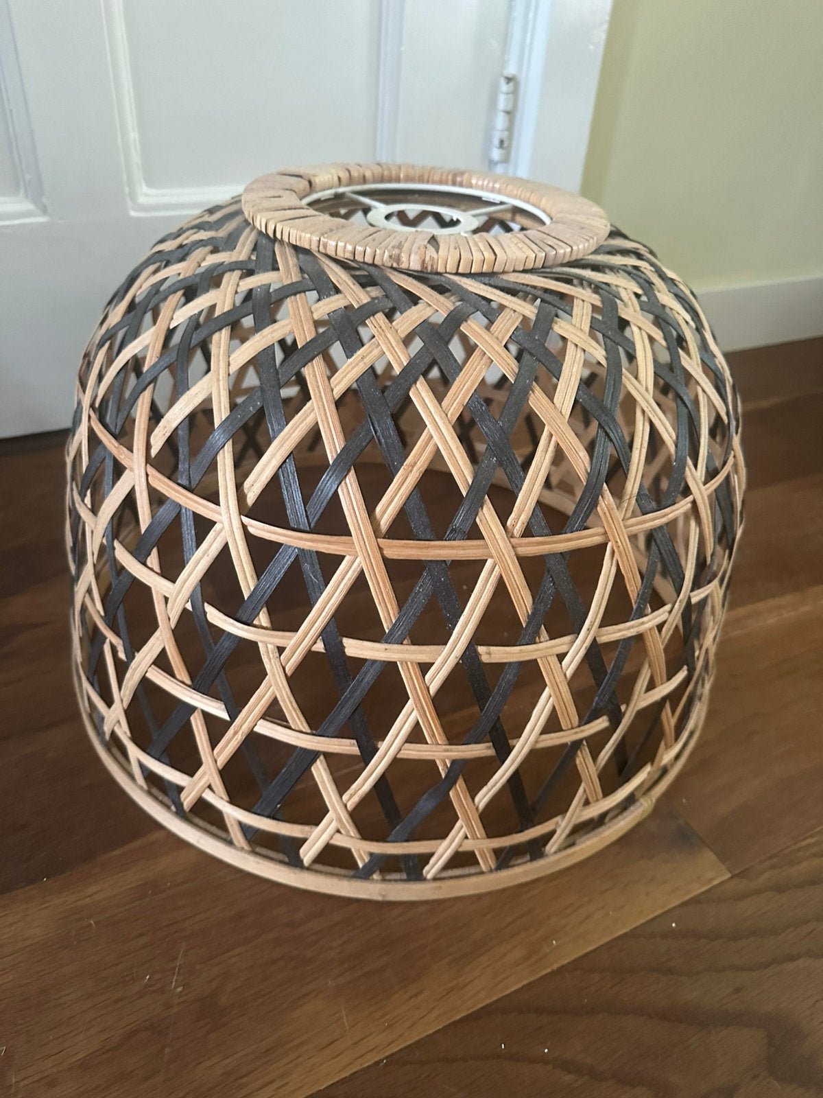 Hanglamp van bamboe, Ophalen, Zo goed als nieuw, Rond, 25 tot 50 cm