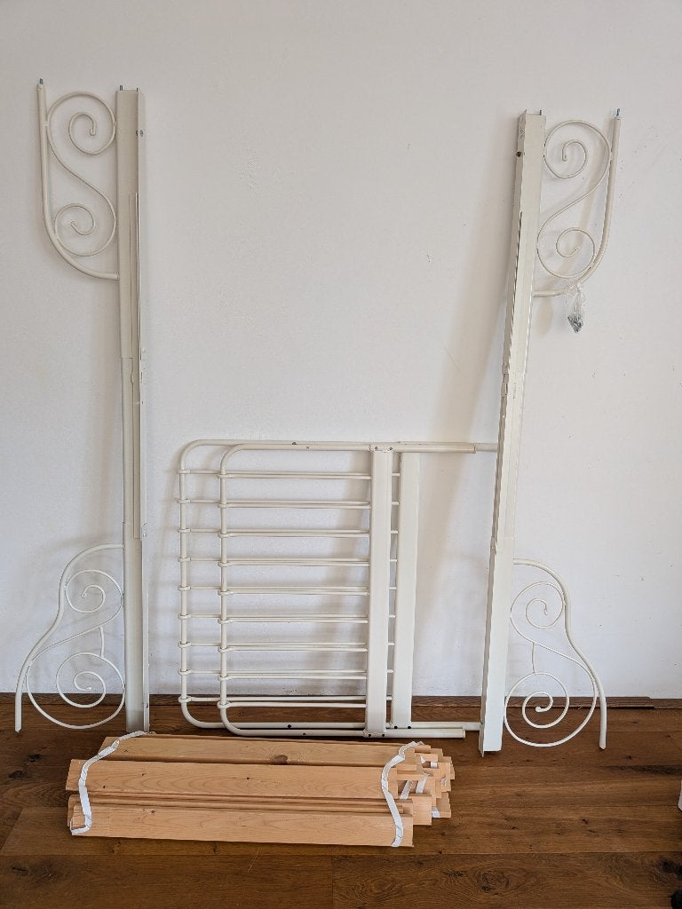 Ikea Kinderbed (mee groei) incl. Bijbehorend matras, Ophalen, Eenpersoons, Wit, 190 cm of minder