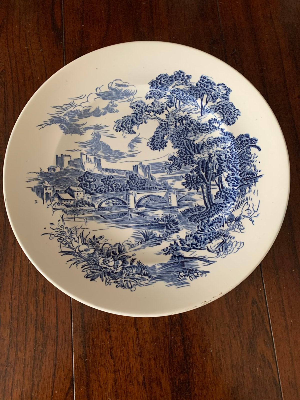 Enoch Wedgwood Countryside bord - Blauw/Wit, Antiek en Kunst, Ophalen of Verzenden