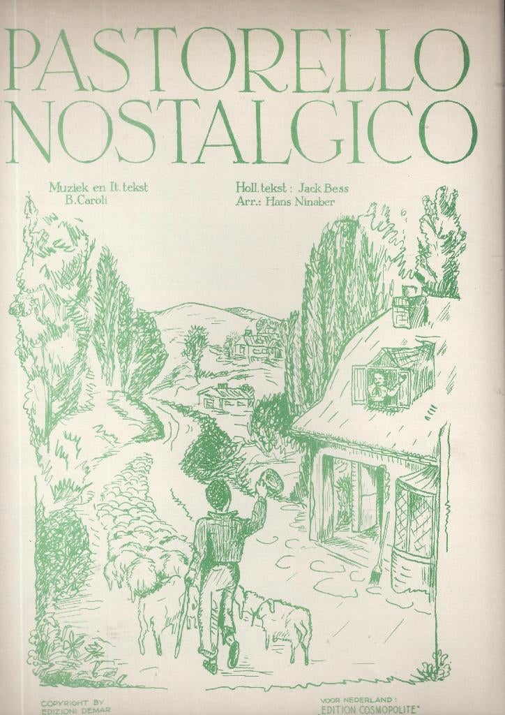 Ba27 bladmuziek pastorello nostalgicco herderswijsje  v, Ophalen of Verzenden, Gebruikt, Artiest of Componist, Populair