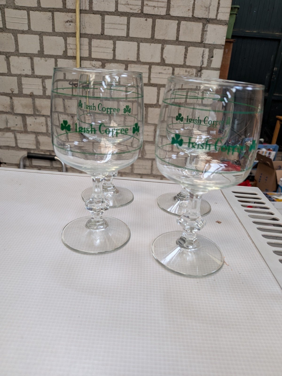 Set van 4 Irish Coffee Glazen - Vintage Stijl, Huis en Inrichting, Glas of Glazen, Gebruikt, Vintage, Ophalen of Verzenden