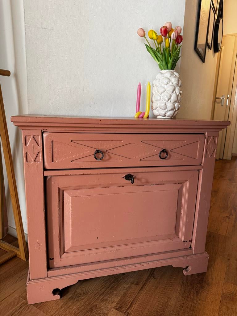 Oudroze kastje - 91x45x78cm - Hout, Ophalen, Gebruikt