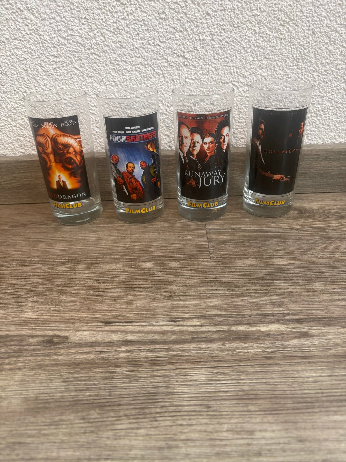 Verzameling van 14 verschillende Filmclub glazen, Glas of Glazen, Ophalen of Verzenden, Overige stijlen, Glas