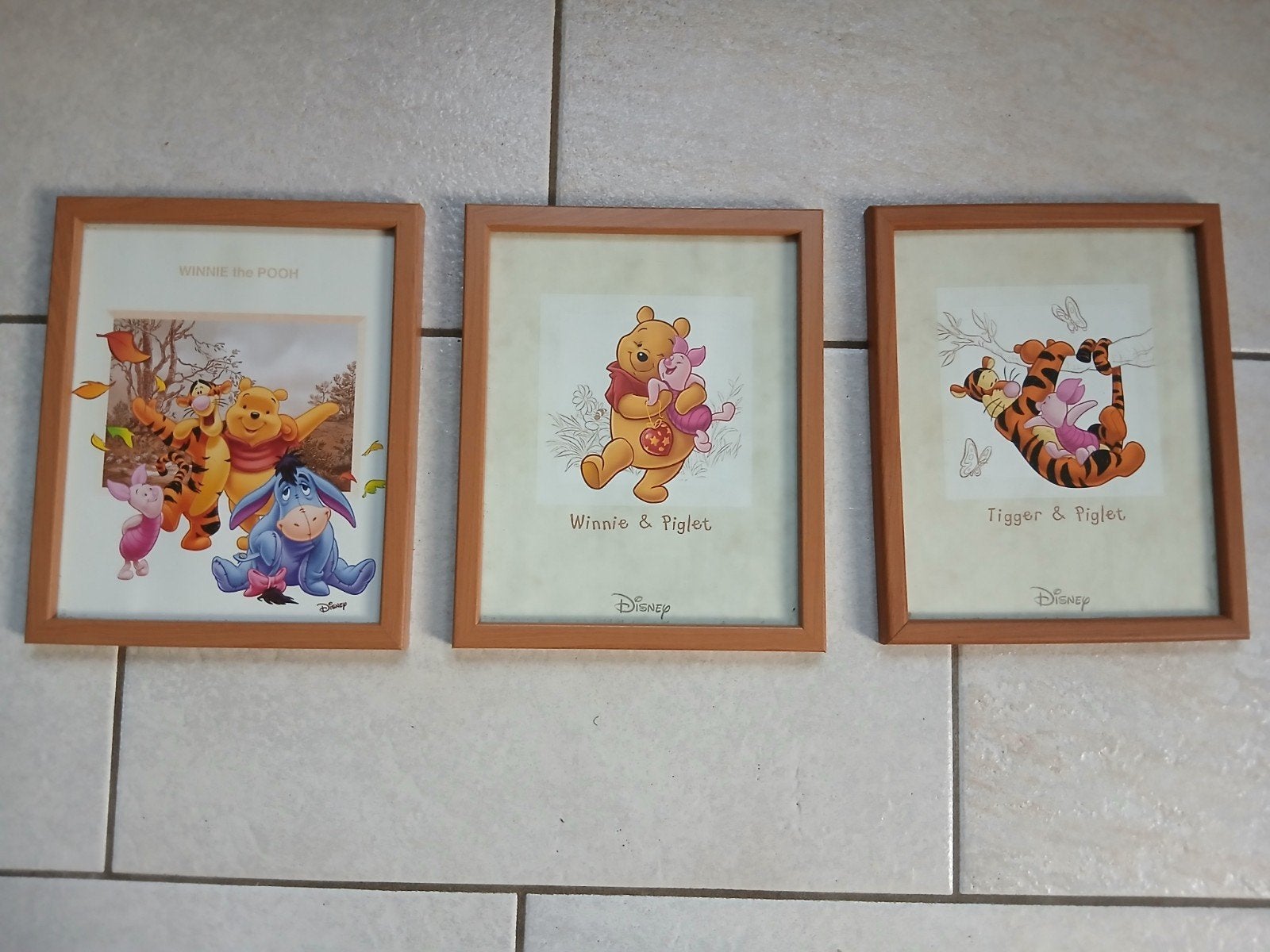 Drie houten lijstjes / fotolijsten met afbeelding Winnie de, Ophalen of Verzenden, Wanddecoratie