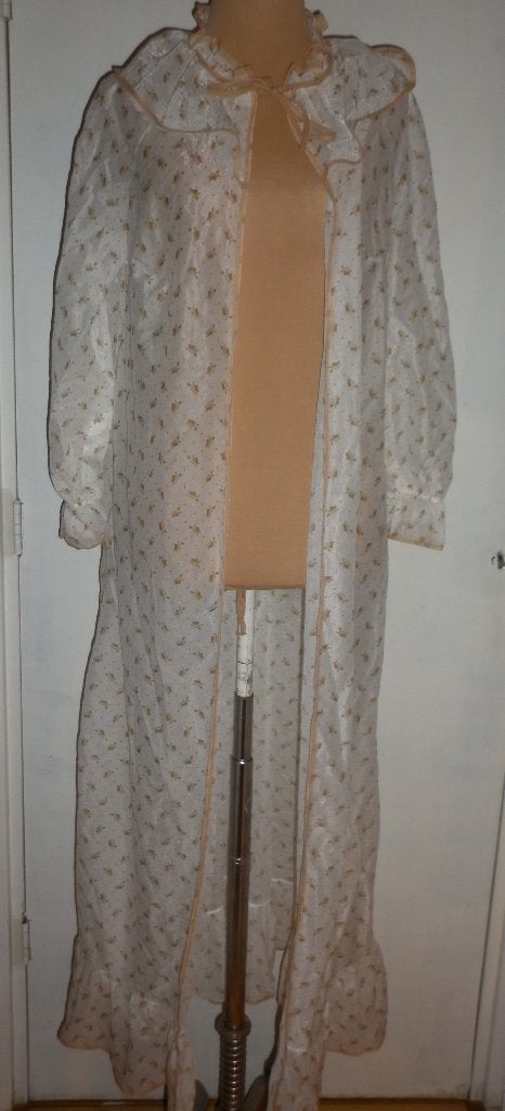 vintage peignoir maat :  48 merk : Graziella, Kleding | Dames, Verzenden, Wit, Nachtkleding