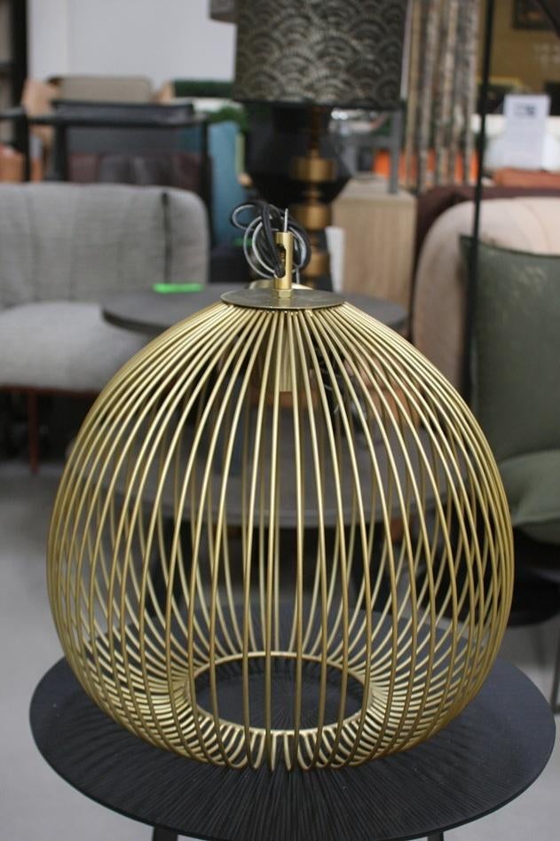 Ronde hanglamp RILANA mat-goud Light & Living Ø34 cm., Ophalen of Verzenden, Zo goed als nieuw, Metaal, Minder dan 50 cm